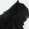 Women's Elegant Black Sparkle Ruffle Strap Midi Dress Evening Party Cocktail Event Formal Gathering Appropriate Garment