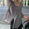 Women's Cardigan New V-neck Long Sleeved Female Shirt Female Jumpers Sun Protection Woman Top Spring Summer Knitted Cardigan