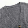 2026 V Neck Cropped Cardigan Women Long Sleeve Twist Knitted Sweater Coats Autumn Winter Keep Warm Korean Fashion Cardigan
