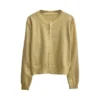 Women's Long Sleeve 2025 Cardigan O Neck Button Down Knit Lady Autumn Spring Knitted Single-breasted Cardigan Sweaters