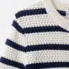 Women Vintage Striped Knit Cardigan Short Sleeves Single Breasted O-Neck Button-up Sweater Summer Casual Tops