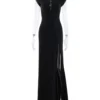 CNYISHE Short Sleeve O Neck Women Dresses Split Metal Buckle Solid Sheath Sexy Club Fashion Evening Party Outfits Female Bodycon