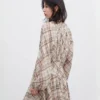 CHIC VEN Fashion Women Dresses V Neck Loose Casual New A Line Lace Up Long Sleeved Plaid Dress Puff Sleeve Spring Autumn 2026