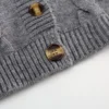 2026 V Neck Cropped Cardigan Women Long Sleeve Twist Knitted Sweater Coats Autumn Winter Keep Warm Korean Fashion Cardigan