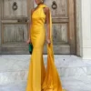 VEITCHE Elegant Women's Soft Silk Satin Long Dress Halter Backless Sleeveless Maxi Dresses Summer Lady Long Ribbon Party Gowns