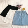 Sf3200ff400014acd89b925256ef48e83M.webp Women's Summer Skirt Casual Big Size Jeans A-line Short Skirt High Waist Denim Vintage Tassel Female Clothing DURIKIES