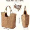 1 Set Women'S Shoulder Straw Woven Bag + Fashionable Sun Hat