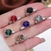 Geometric Rhinestone Mini Brooch Buckle Anti-Exposure Clothing Pin Random Color