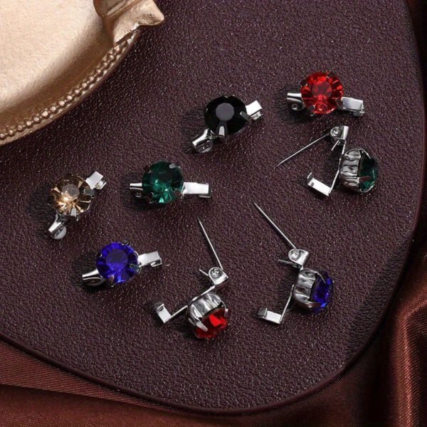 Geometric Rhinestone Mini Brooch Buckle Anti-Exposure Clothing Pin Random Color