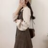 Women's Long Sleeve Shirt & Plaid Vest Dress Two-Piece Set