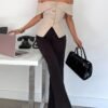 46a7dd79-5224-421b-b5b9-c188cb0ccb21.jpg Off-Shoulder Blouse with Metallic Button Detail