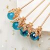 Ancient Style Golden Daisy Hairpin Elegant Straight Stick Hair Accessory for Women