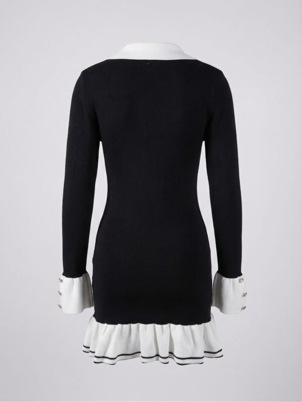 7a4fb0fc-f517-4f95-8f69-38160d9af5f1.jpg Women's Elegant Color-Block Lapel Sweater Mini Dress