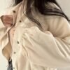 Women's Retro Corduroy Drawstring Cropped Jacket