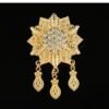 Sunflower Golden Rhinestone Hair Accessory Pendant for Women