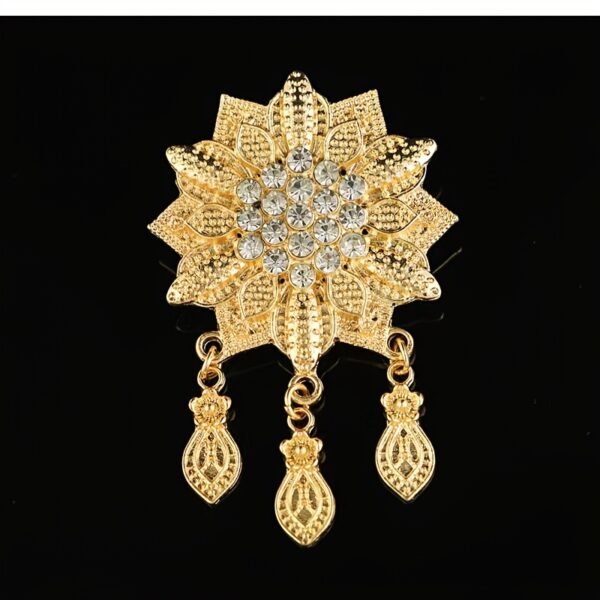 Sunflower Golden Rhinestone Hair Accessory Pendant for Women