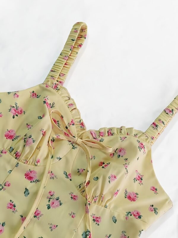 Strapless Floral Print Mini Dress