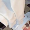 American Retro College Style Color-Block Fake Two-Piece Polo Collar Long Sleeve Top for Women