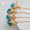 Ancient Style Golden Daisy Hairpin Elegant Straight Stick Hair Accessory for Women