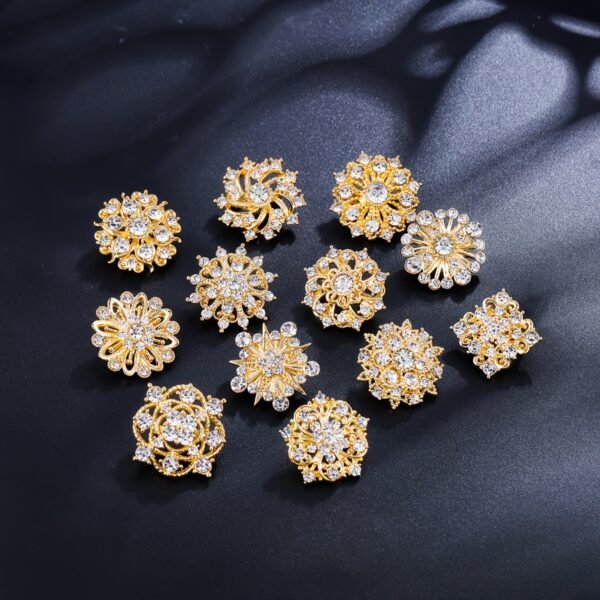12PCS Fashion Elegant Brooch Set Bridal Wedding Bouquet Decorative Accessories